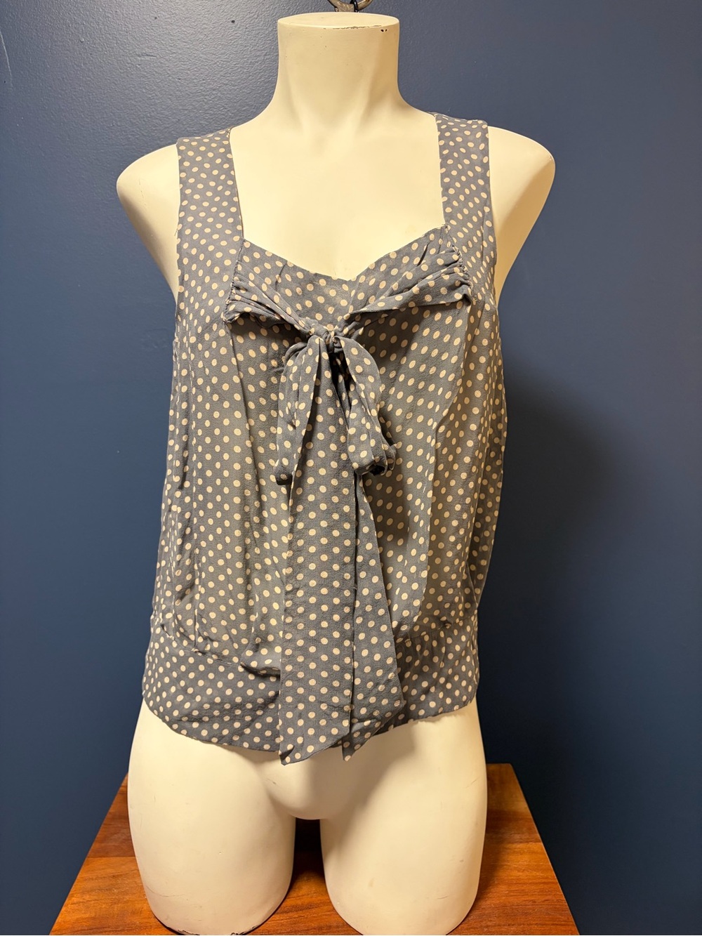Pins & Needles Gray Polka Dot Tie-Front Camisole